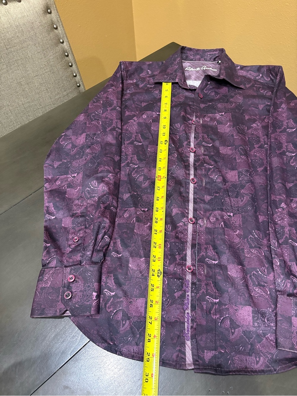 Robert Graham Men's Purple Paisley Button-Up Shirt - Picture 5 of 8